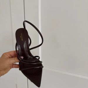 PLAE Dark Brown Strappy Heels